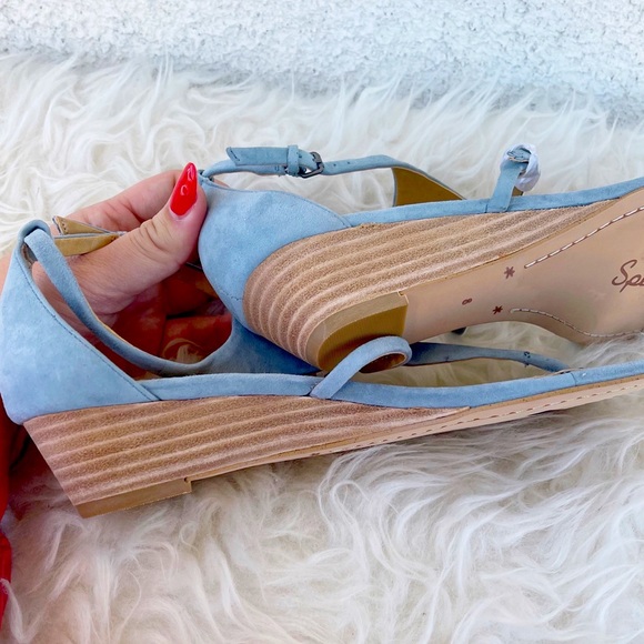 NWOT Splendid Brooklyn V-Strap Wedge Suede Sandal size 8 - Picture 7 of 8